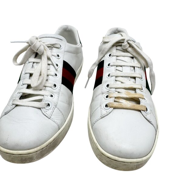 Gucci Ace embroidered bee white leather sneakers womens size 36.5 6.5 - Picture 8 of 16